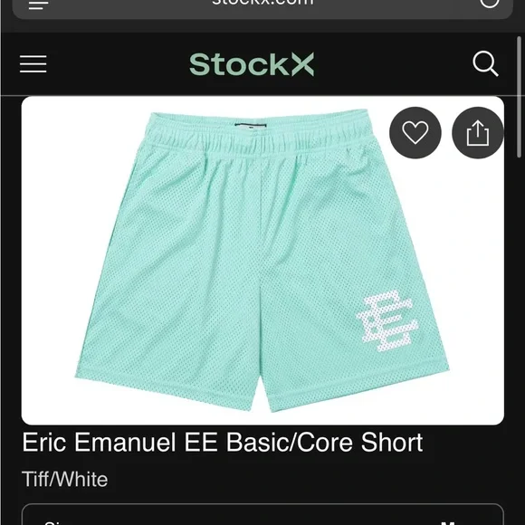 Eric Emanuel Tiffany blue white Mesh Athletic Shorts